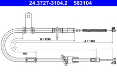 ATE 24.3727-3104.2 — Cablu frână de mână