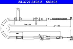 ATE 24.3727-3105.2 — Cablu frână de mână