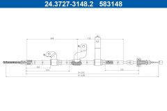 ATE 24.3727-3148.2 — Трос ручного тормоза