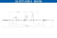 ATE 24.3727-3150.2 — Трос ручного тормоза