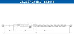 ATE 24.3727-3418.2 — Трос ручного тормоза