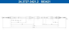 ATE 24.3727-3421.2 — Трос ручного тормоза