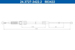 ATE 24.3727-3422.2 — Трос ручного тормоза