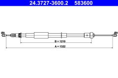 ATE 24.3727-3600.2 — Cablu frână de mână