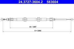 ATE 24.3727-3604.2 — Трос ручного тормоза