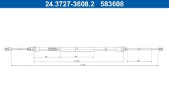 ATE 24.3727-3608.2 — Cablu frână de mână