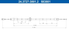 ATE 24.3727-3801.2 — Cablu frână de mână