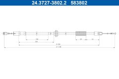 ATE 24.3727-3802.2 — Cablu frână de mână