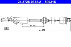 ATE 24.3728-0315.2 — Cablu de ambreiaj
