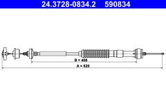 ATE 24.3728-0834.2 — Трос сцепления