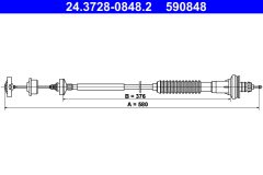 ATE 24.3728-0848.2 — Cablu de ambreiaj