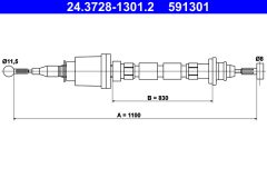 ATE 24.3728-1301.2 — Cablu de ambreiaj
