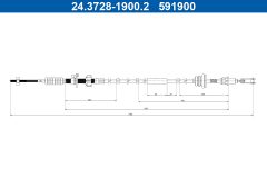 ATE 24.3728-1900.2 — Cablu de ambreiaj
