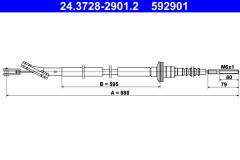 ATE 24.3728-2901.2 — Cablu de ambreiaj