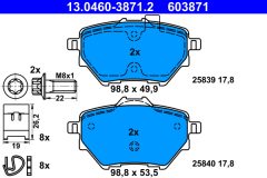ATE 13.0460-3871.2 — Plăcuțe de frână disc