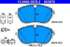 ATE 13.0460-3876.2 — Plăcuțe de frână disc