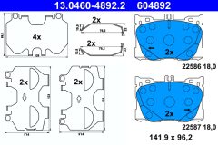 ATE 13.0460-4892.2 — Plăcuțe de frână disc