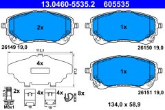 ATE 13.0460-5535.2 — Plăcuțe de frână disc