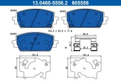 ATE 13.0460-5556.2 — Plăcuțe de frână disc