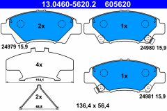 ATE 13.0460-5620.2 — Колодки тормозные дисковые
