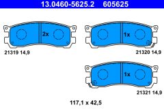 ATE 13.0460-5625.2 — Plăcuțe de frână disc