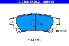 ATE 13.0460-5635.2 — Plăcuțe de frână disc
