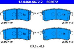 ATE 13.0460-5672.2 — Plăcuțe de frână disc