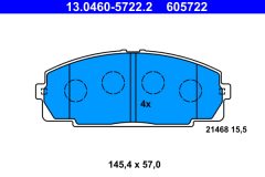 ATE 13.0460-5722.2 — Plăcuțe de frână disc