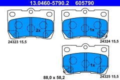 ATE 13.0460-5790.2 — Plăcuțe de frână disc