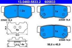 ATE 13.0460-5833.2 — Plăcuțe de frână disc