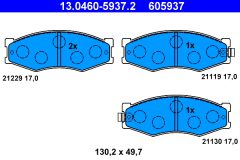 ATE 13.0460-5937.2 — Plăcuțe de frână disc
