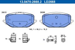 ATE 13.0470-2668.2 — Plăcuțe de frână disc