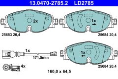 ATE 13.0470-2785.2 — Plăcuțe de frână disc