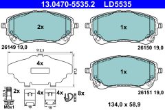 ATE 13.0470-5535.2 — Plăcuțe de frână disc