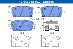 ATE 13.0470-5556.2 — Plăcuțe de frână disc