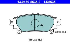 ATE 13.0470-5635.2 — Plăcuțe de frână disc