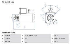 BOSCH 0986013270 — Стартер