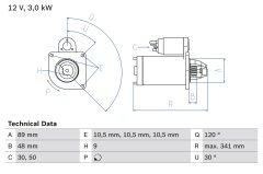 BOSCH 0986013480 — Стартер