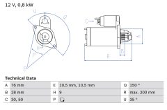 BOSCH 0986015701 — Стартер