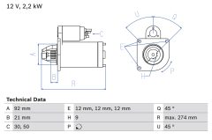 BOSCH 0986016210 — Стартер