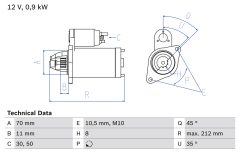 BOSCH 0986016730 — Стартер