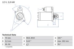 BOSCH 0986017500 — Electromotor