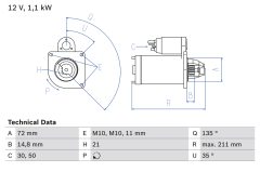 BOSCH 0986017530 — Стартер