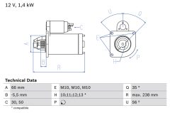 BOSCH 0986018310 — Стартер