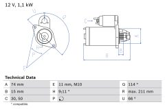 BOSCH 0986018480 — Стартер