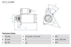BOSCH 0986019840 — Стартер