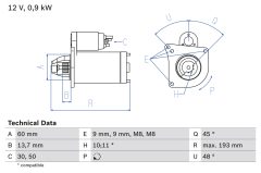 BOSCH 0986021970 — Стартер