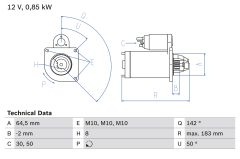 BOSCH 0986022810 — Стартер
