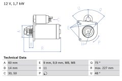 BOSCH 0986023050 — Стартер