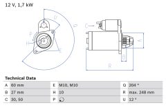 BOSCH 0986023100 — Стартер